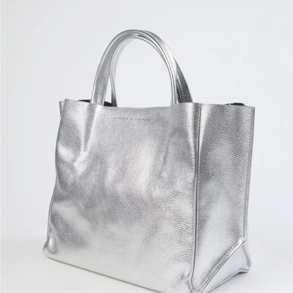 New! Ampersand as Apostrophe Silver Tote Bag with long strap. Sold out! - Picture 1 of 9